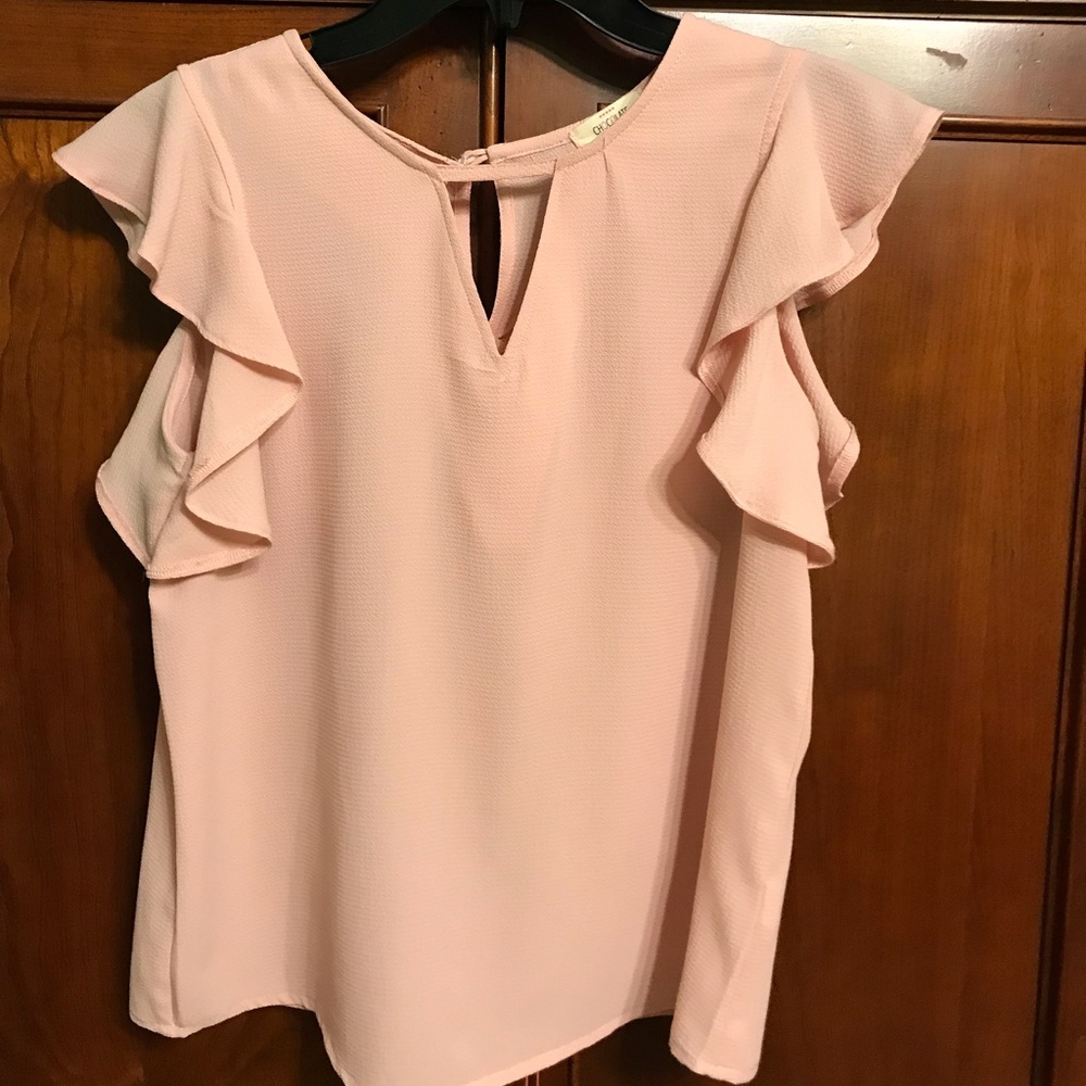 Cute baby pink shirt with ruffles